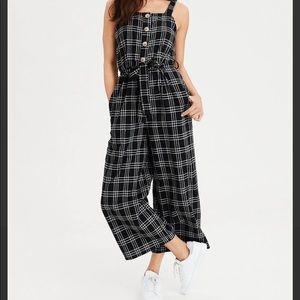American Eagle Outfitters Other - Black plaid tie front jumpsuit American Eagle Outfitters Other - Black plaid tie front jumpsuit